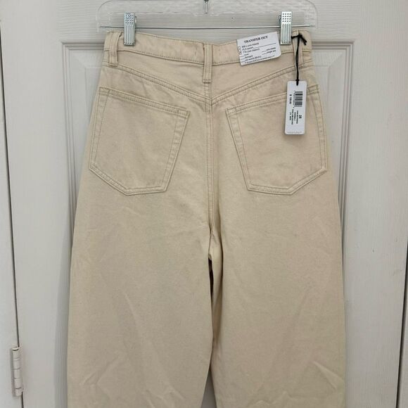 NWT WeWoreWhat Dani Boyfriend Pants Size 25 Sand Tan Khaki Straight Leg Jeans - Picture 2 of 8